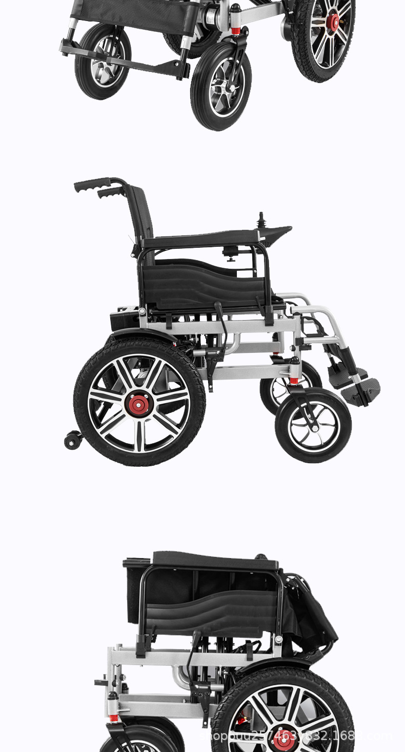 Electric four-wheel scooter for the elderly and the disabled Foldable chair Intelligent electric wheel chair Foldable portable wheelchair