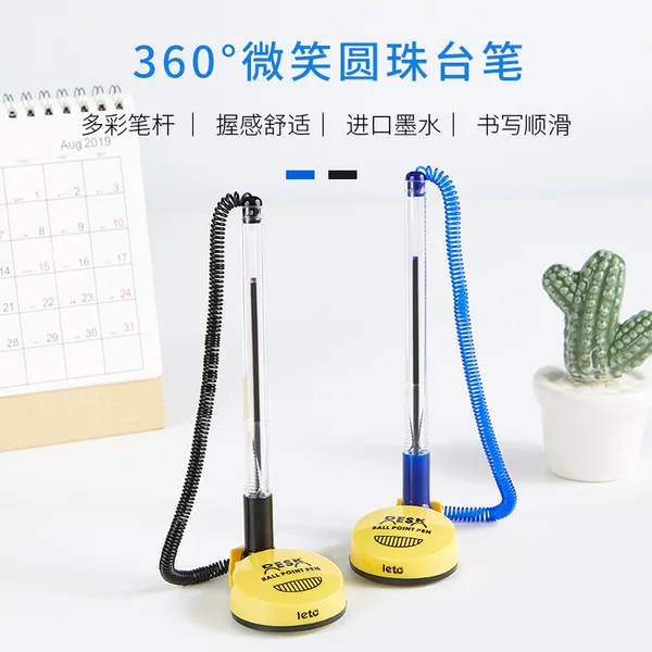 Office Stationery Desk Pen Fixed Sign Pen 0.5 Bullet Front Desk Pen Creative Smile Business Ballpoint Pen Desk Pen