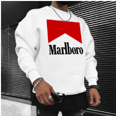 2024 Europa y América Cross-border primavera y otoño impresión digital para hombres tendencia de moda casual suéter de cuello redondo manga larga