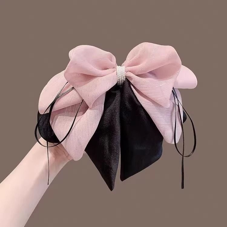 Multi-Layer Bow Pontail Clip Starry Pendant Temperament Hairpin Back Head Half-Tie Hairpin Hair 2025 Headwear