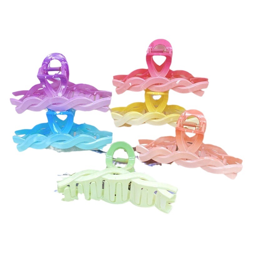 Nuevo color brillante gradiente cuadrado grande pequeño y mediano tamaño horquilla clip de la cabeza de la espalda de las mujeres dos yuanes tienda de accesorios de cabeza