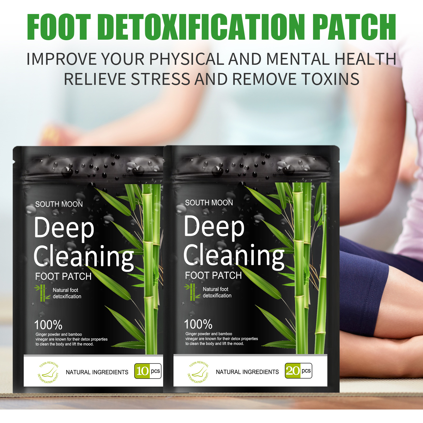 Natural herbal foot patches are used to regulate and relieve physical and mental stress, providing foot massage and aiding sleep