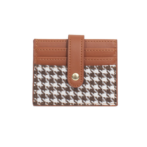  New Women's Wallet Student Korean Version Ultra-Thin Houndstooth Small Fresh Fashion Trendy Coin Purse Card Holder Integrated