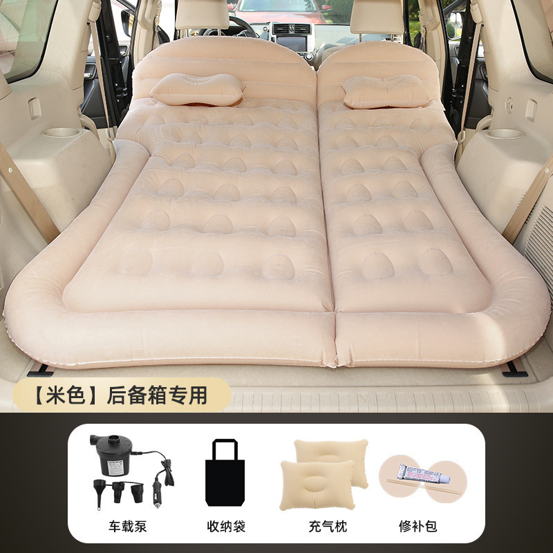 Vehicle-mounted inflatable bed – XPeng Row Sleeping Pad - trunk-only-beige-suv-honeycomb-style