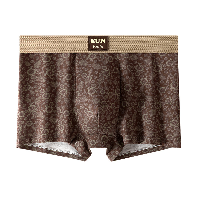 Fábrica directa de pantalones interiores de hombre algodón antibacteriano piel transpirable ángulo plano suelto impresión de tamaño grande para los niños cuadrantes