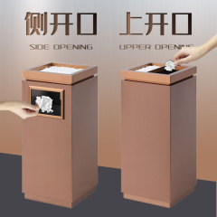 大容量正方形商業クリエイティブフリップトップゴミ箱ホールホテル分類大型ステンレス鋼ゴミ箱蓋付き