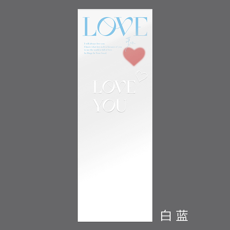 연꽃색 LOVE 싱글백 - 흰색, 파란색 20매/팩