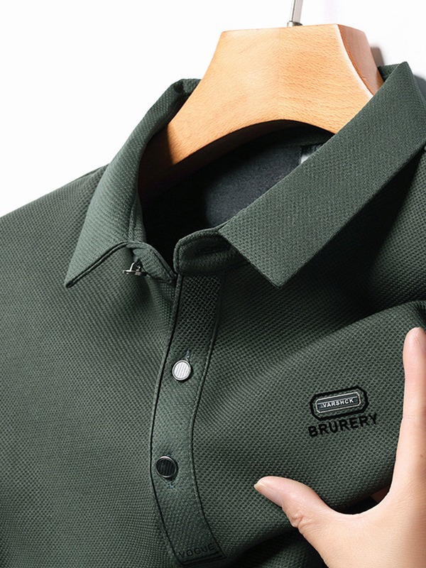 Forrado de vellón engrosada Camiseta de manga larga de los hombres jóvenes y de mediana edad de la solapa caliente camiseta superior nueva camisa de polo de los hombres ocasionales