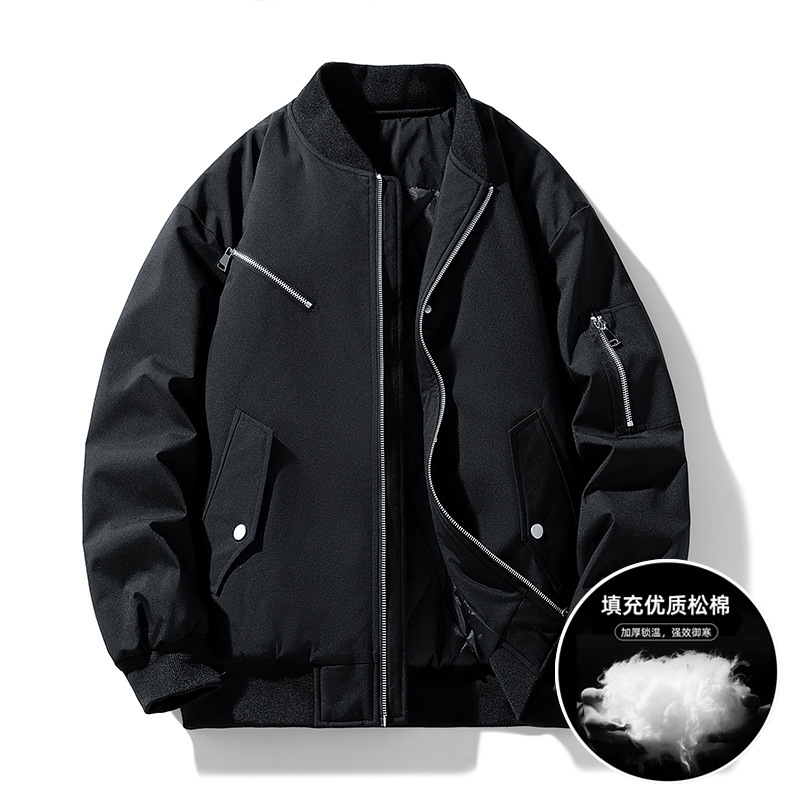 Men's Winter Coat, Thickened Windproof Flight Jacket, Men's Baseball Jacket, Thickened Cotton Jacket, Casual Versatile Top Jacket Men's Winter Coat, Thickened Windproof Flight Jacket, Men's Baseball Jacket, Thickened Cotton Jacket, Casual Versatile Top Jacket