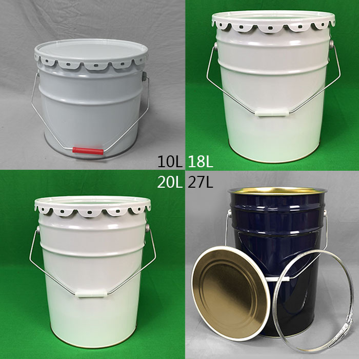 现货10/18/20/27L马口铁桶 18升化工桶 花兰桶 油漆桶 开口包装桶