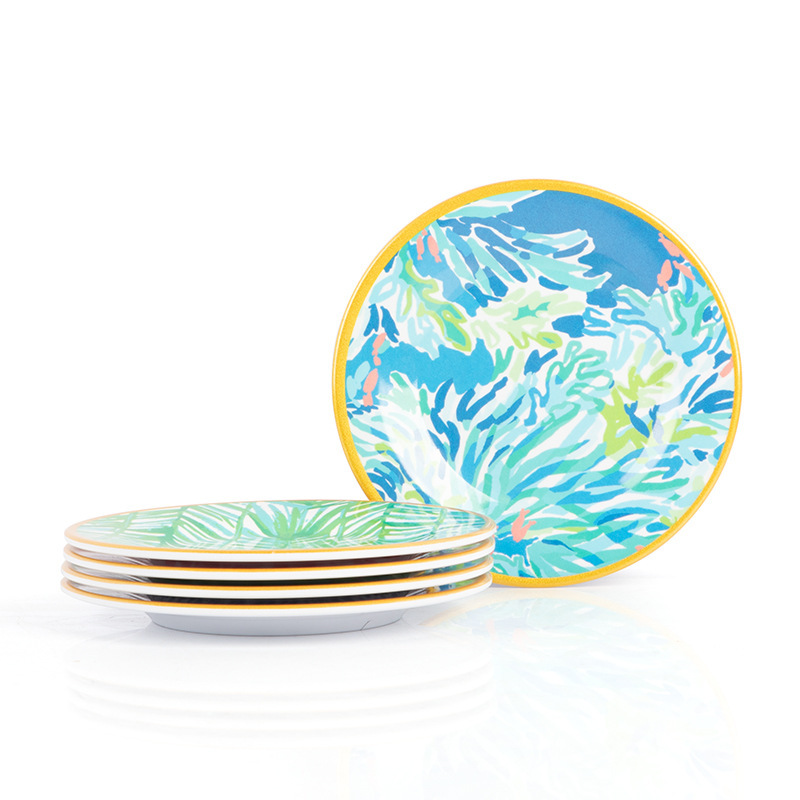 Creative Imitation Porcelain Dinner Plate, Plant-Painted Melamine Tableware, Source Manufacturer Processing and Customization, A5 Melamine European Style Simple