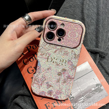 轻奢欧美花朵大牌保护套适用iPhone17ProMax跨境苹果16手机壳新款