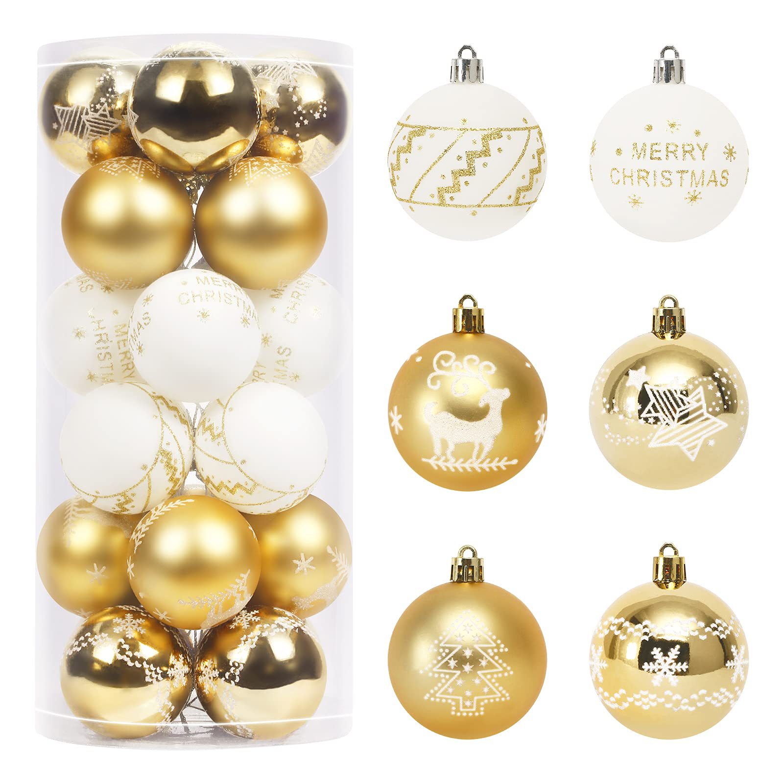 Navidad transfronteriza 6cm 24 cilindros set pintado galvanizado de plástico bola de Navidad árbol de Navidad bola decorativa del centro comercial