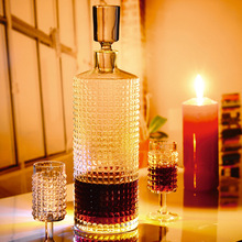 Krosno波兰进口轻奢手工玻璃醒酒器红酒带盖子酒樽摆件装饰洋酒瓶