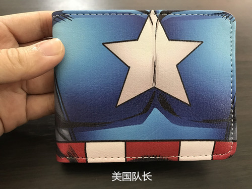 Cartoon Short Wallet Shield Student Wallet Men and Women Cartoon Leather Bag