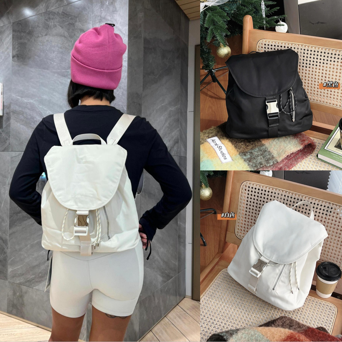 Lulu Drawstring Backpack 10 Liter Backpack Lightweight Casual Outdoor Sports Fitness Yoga Bag Casual Travel