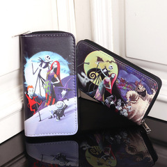 Anime-themed Christmas Eve Nightmare Wallet: The Grinch, Halloween Skull Design — Kids' & Boys' Coin Purses