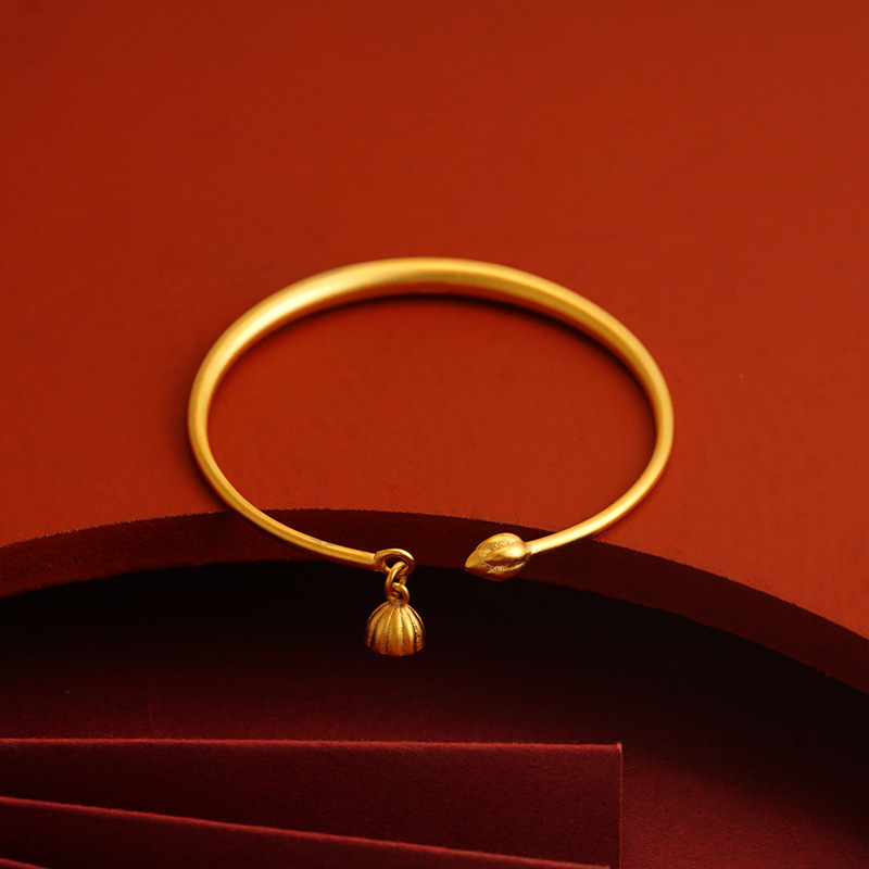 Pulsera de trébol de oro de Vietnam pulsera de bambú de aleación de cobre sin desvanecimiento de larga duración para mujer pulsera de oro de imitación joyería