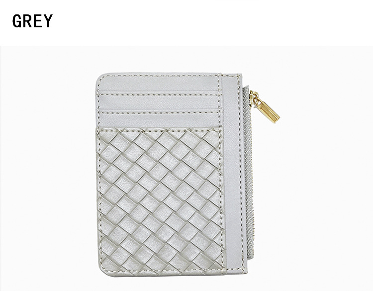45g Weight Pu Leather Material Solid Color Pattern Unisex Gender Light Grey, Red, Blue, Black Color Korean New Simple Multi-card Position Ultra-thin Purse 23