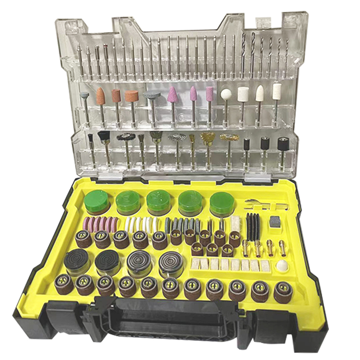 500PC件套电磨配件盒 透明盒装吊磨配件套装500件套盒装电磨附件