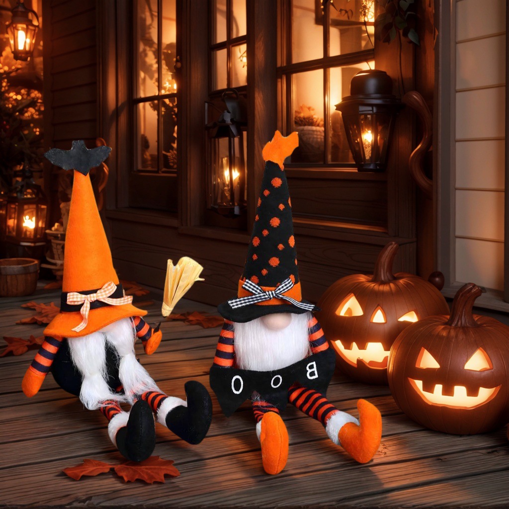 Nuevo producto transfronterizo Halloween murciélago de piernas largas sin rostro muñeca gnomo decoración decoración Rudolph goblin lote de muñeca