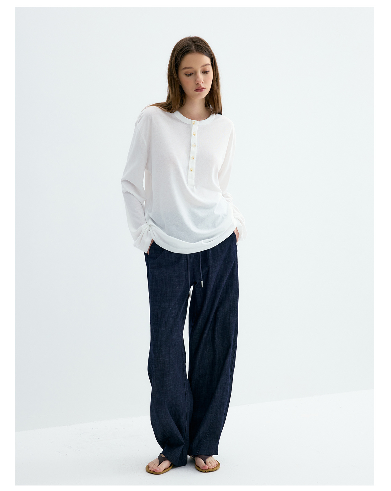 UNF 250g Henry Neck Long-Sleeve Tee