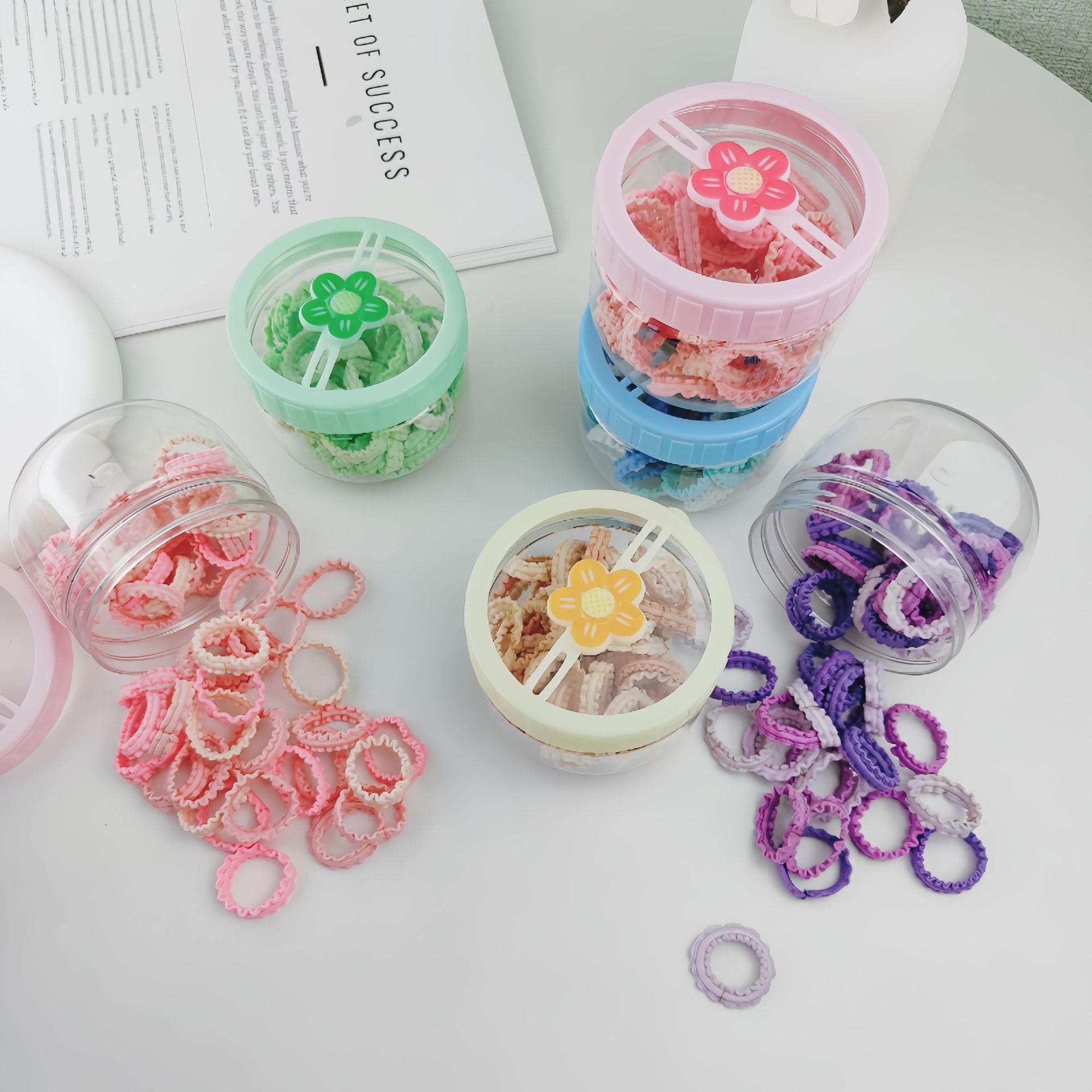 Banda de goma dulce en caja para niños no daña cabello elástico buena cuerda de encabezado para niñas banda de goma de alta elasticidad para niñas anillo de cabello
