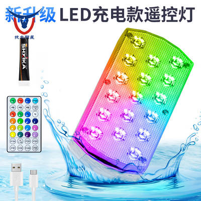 USB charging 17led diving light colorful underwater underwater light swimming pool light can be hung sticky led remote control swimming pool light