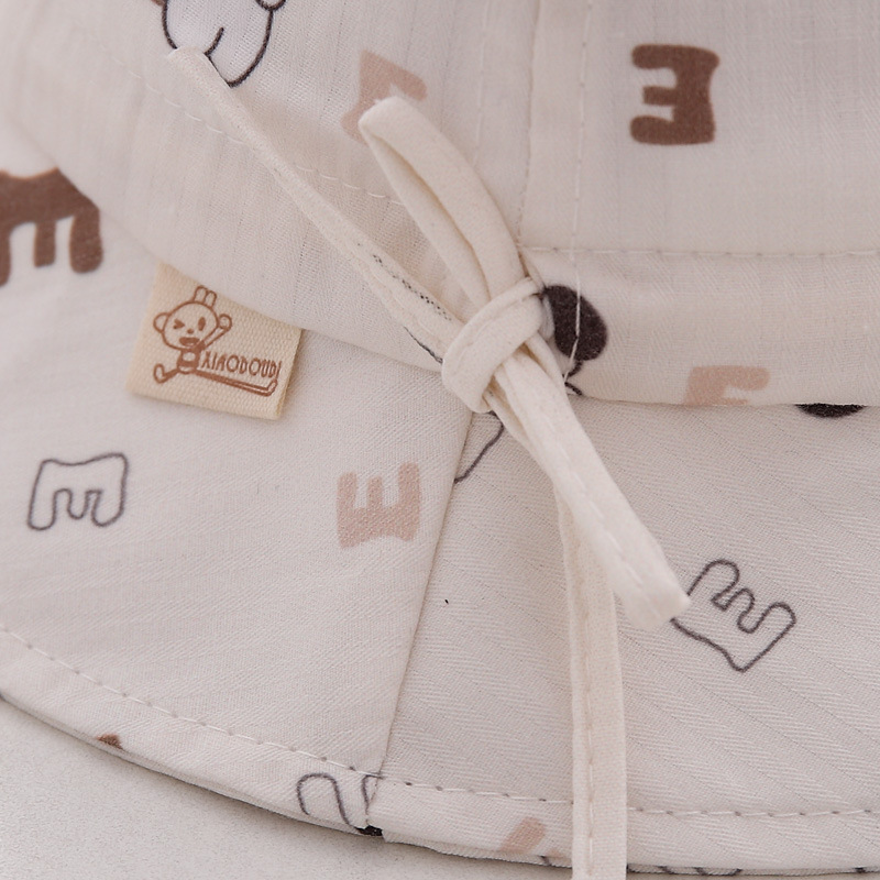 Sombrero de bebé primavera y otoño delgado ajustable sombrero de pescador bebé sombrero de sombrero de verano bonita caricatura