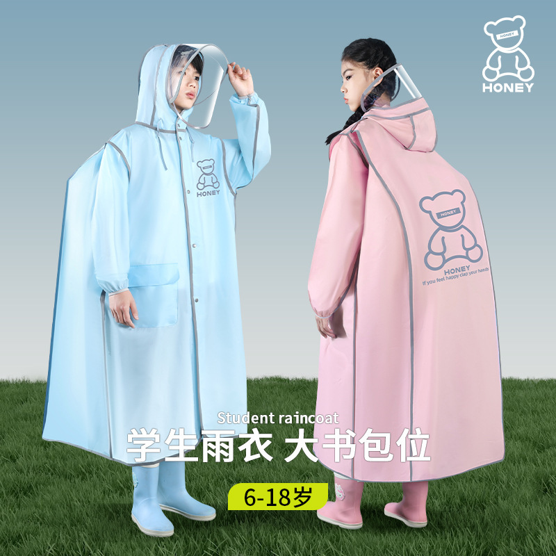Children's Raincoat for Primary and Secondary School Students Men and Women Hiking Long Full Body with Schoolbag Children's School Poncho Children's Raincoat for Primary and Secondary School Students Men and Women Hiking Long Full Body with Schoolbag Children's School Poncho