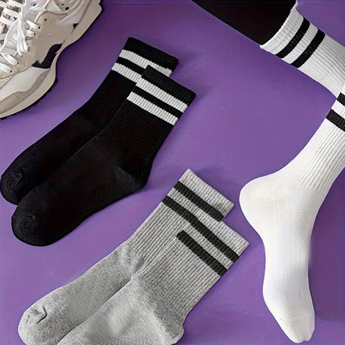 shark pants socks for women black, white and gray parallel bar mid-bar stockings internet celebrity casual sports stockings ins trend