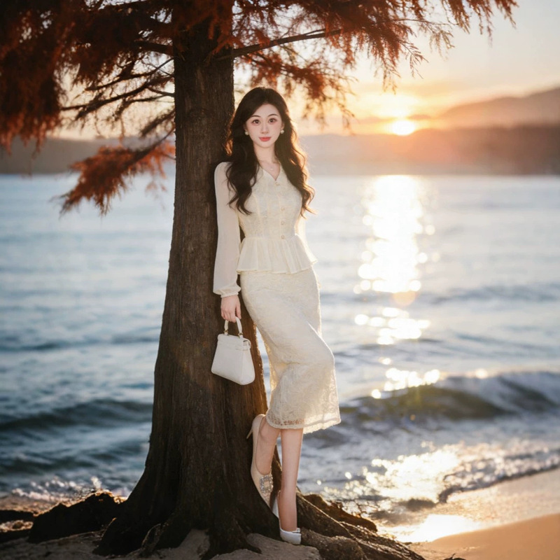 2026 Spring/Summer New Women's French Style Light Luxury High-End Dress with Lining, Elegant Socialite Dress D4984