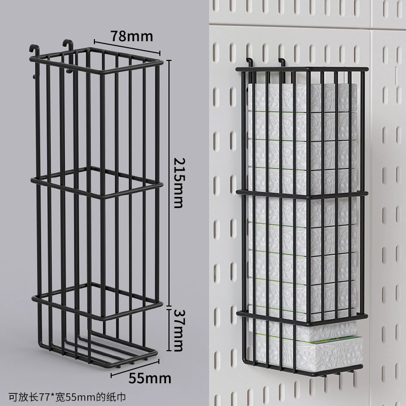 Perforated pegboard kitchen wall panel, modular thickened panels with accessories, white/black