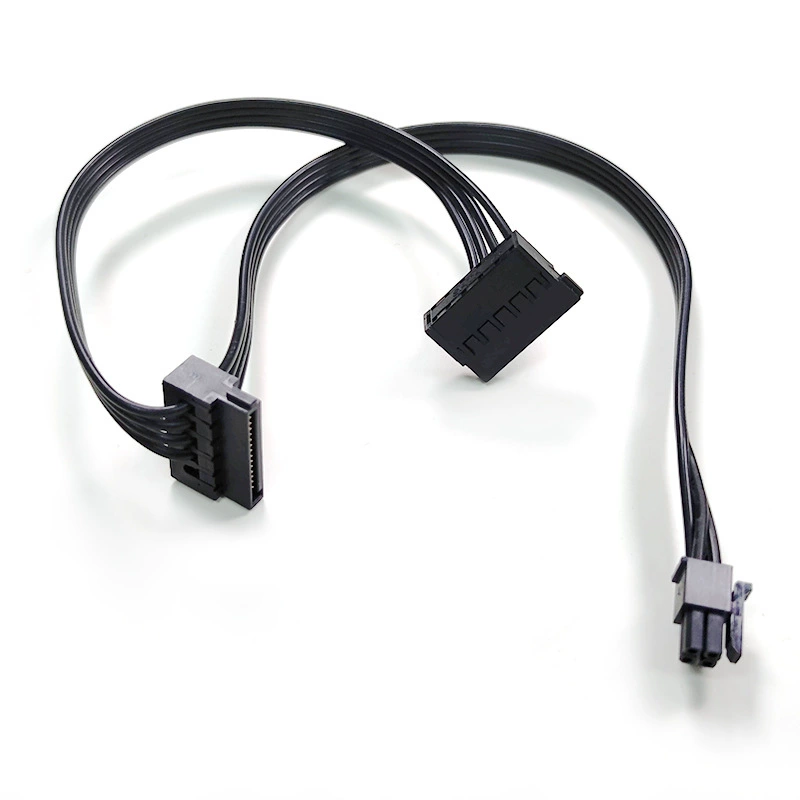 Кабель питания жёсткого диска 4PIN→SATA мини, малый 4P на двойной SATA, плата 4P→SATA