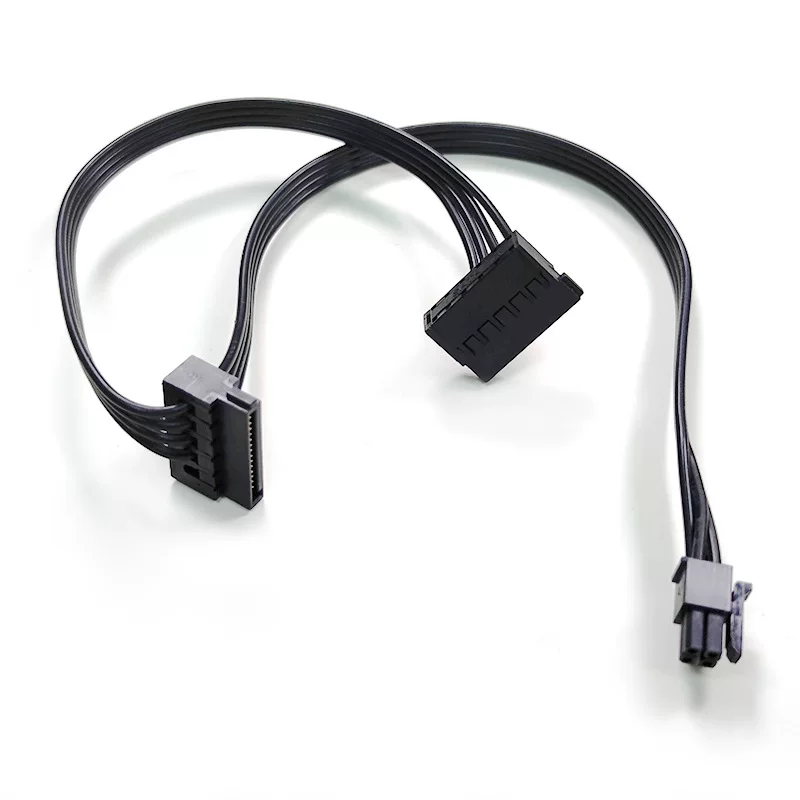 Кабель питания жёсткого диска 4PIN→SATA мини, малый 4P на двойной SATA, плата 4P→SATA