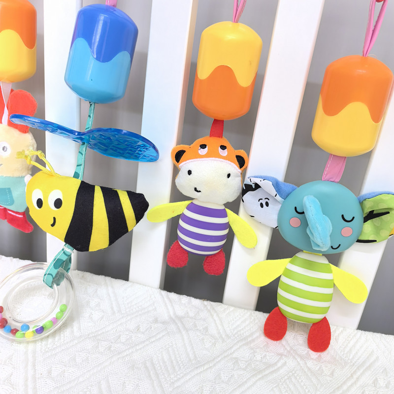 Bebé campana de viento colgante carro bebé educación temprana tranquilizar juguetes cama colgar campana de viento sonar juguetes de peluche 0 años