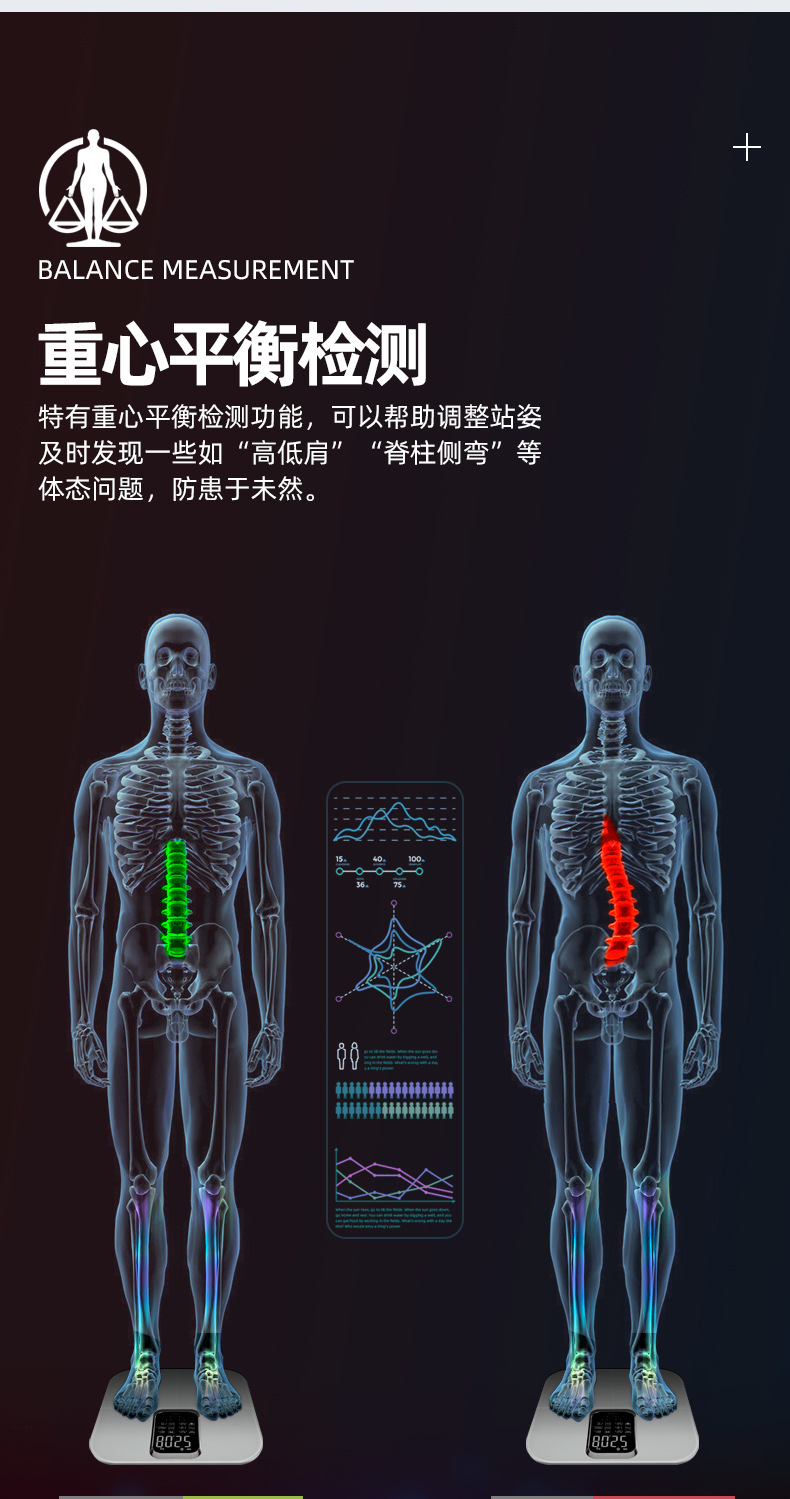 沃莱厂家智能精准体脂秤小型测脂蓝牙APP人体秤便携体重秤批发详情5