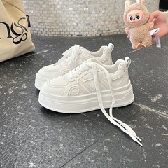 羊皮版小众秀气百搭真皮厚底百搭小白鞋女款2025新款秋软底休闲鞋