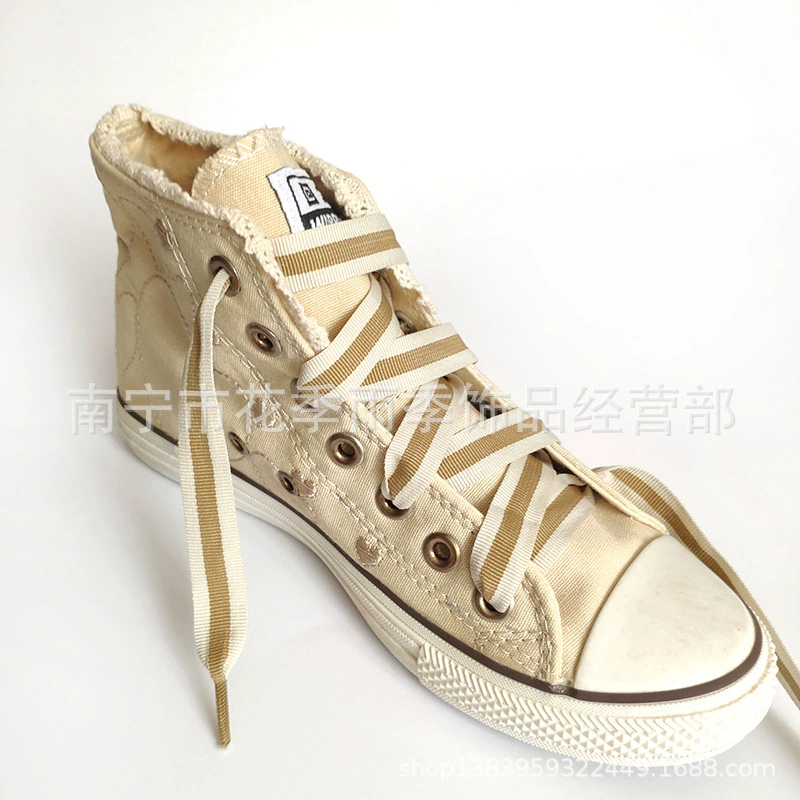 1,5 см широкие полосатые шнурки женские INS Wind мужские парусиновые шнурки цвет красный зеленый шнурки хаки оптом