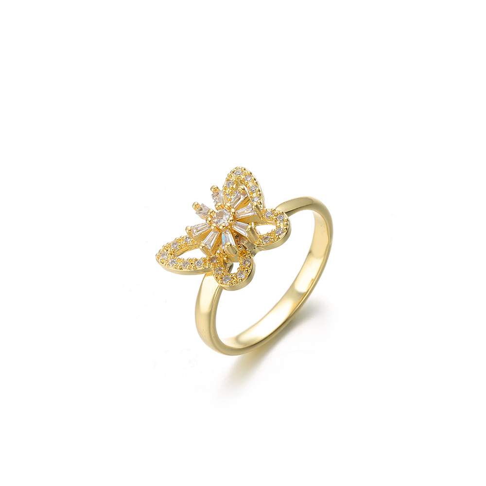 Flower Pattern Wholesale Jewelry Sweet Flower Titanium Steel Copper Diamond Jewelry Set