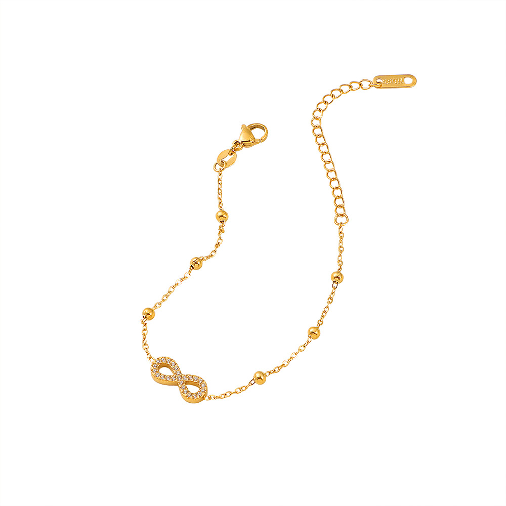 Titanium Steel Infinity Bracelet With Diamonds For Women_voghion.com