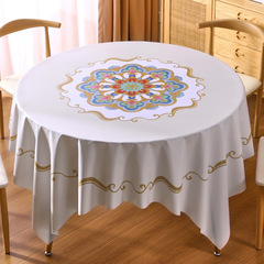 Known 180cm exquisite embroidered large round tablecloth wholesale waterproof oil-proof wash-free PVC tablecloth hotel round tablecloth