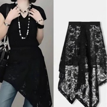 2025 Design Lace Irregular Hem Versatile Skirt, This Year's Popular Hot Accessory for Travel Outfits
