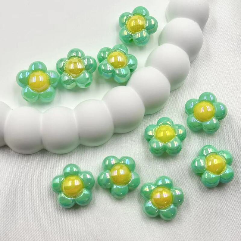 カラフルな2色/色メッキの小さな花の穴のビーズDIYブレスレットの携帯電話のチェーンのネックレスのビーズの材料の部品|undefined