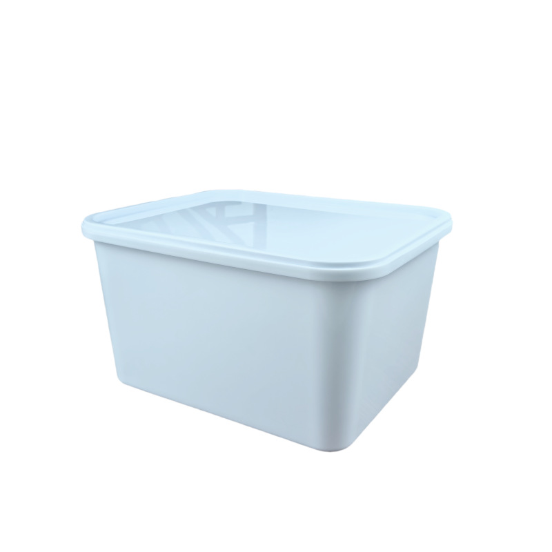 Exportación gruesa de 5.4 litros barril cuadrado de plástico con cubierta de alimentos helados yogurt barril salsa barril PP 5.4KG