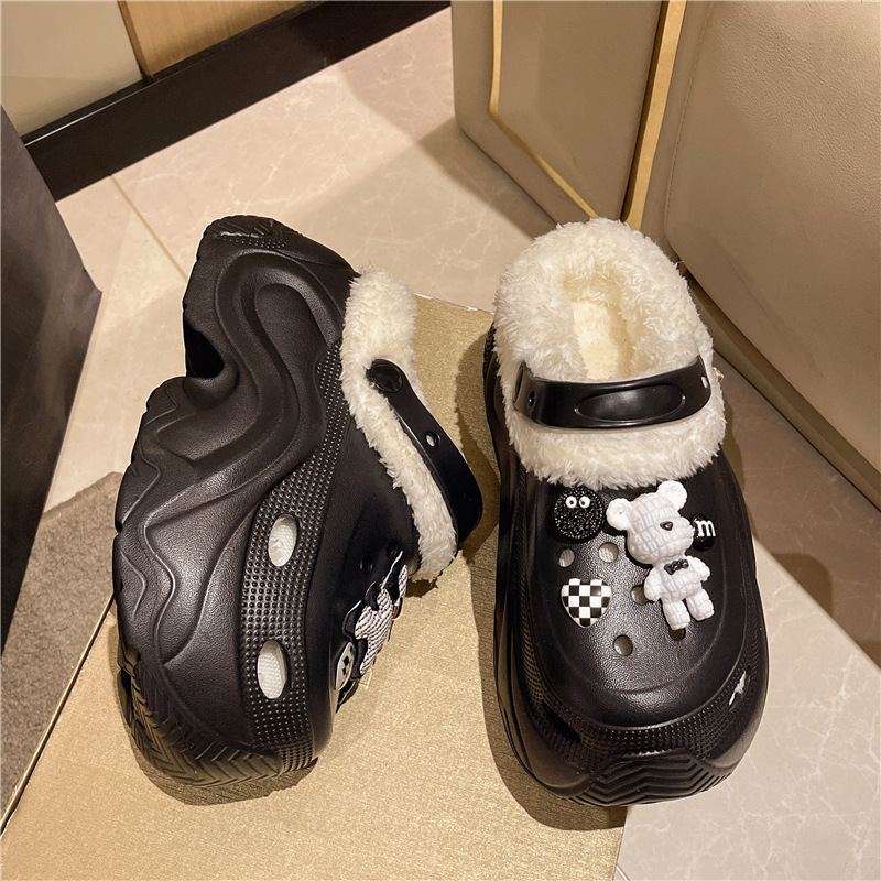 5691 cotton shoes double bear black