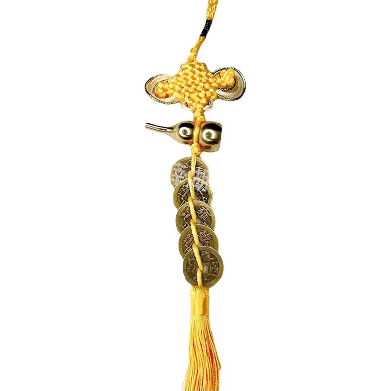 Латунь пять императоров деньги восемь пластин Пномпень китайский узел открытый Hulu автомобиль безопасность складной Fumen от двери до двери подвеска с кисточкой