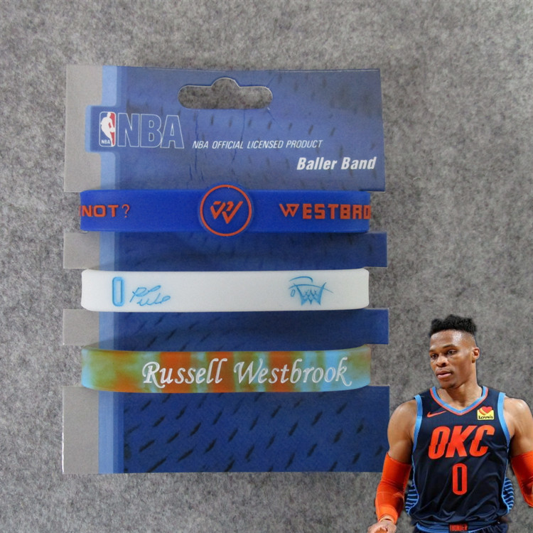 Estrella de baloncesto Kobe James Owen Currillos firma ajustable pulsera mixta blanca de tres piezas para fanáticos