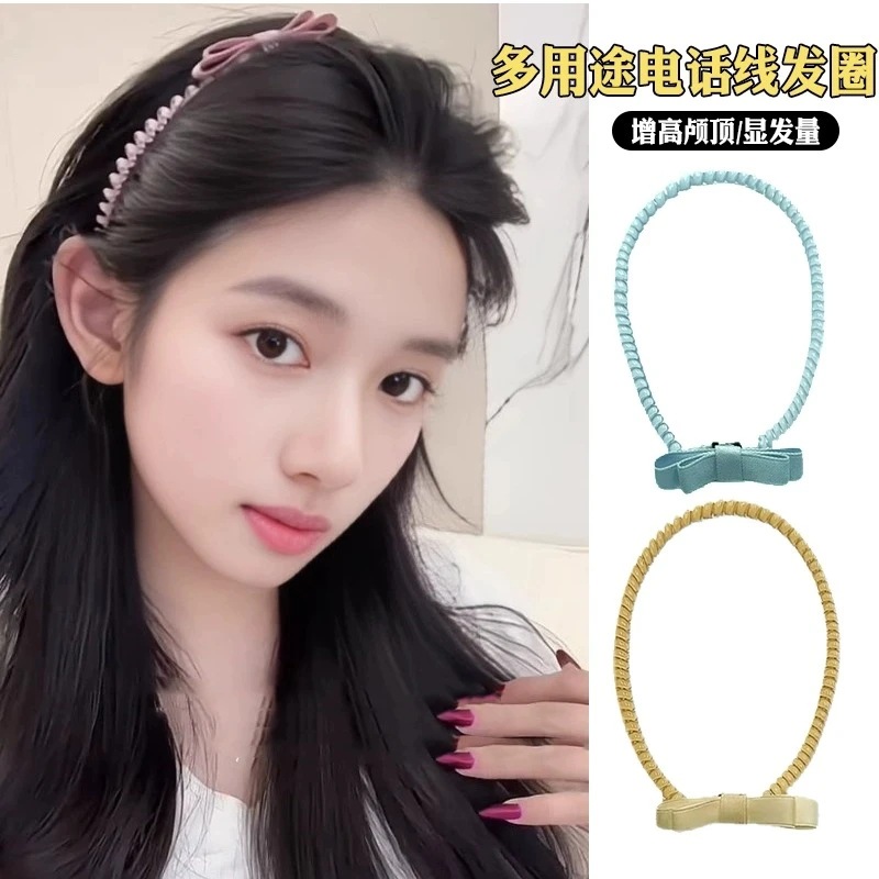 2025 New Bow Phone Cord Hair Rope Bracelet Hair Hoop Multi-Functional Seamless Hair Tie High-End Hair Band