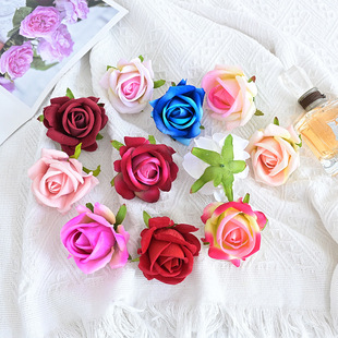 Wholesale 8cm Simulated Crystal Rose Head Velvet Rose Wedding Flower Box with Wedding Car Fake Flower Silk Flower Artificial Flower